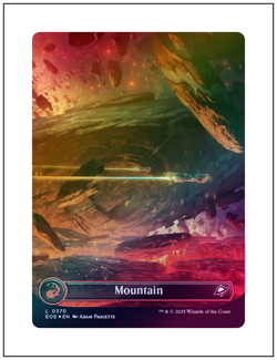 1x Mountain, Galaxy Foil 0370, Edge of Eternities, MTG NM - Image 1