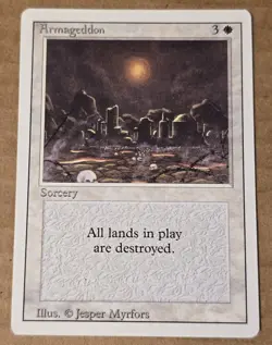 Magic the Gathering ~ MTG ~ Armageddon REVISED 1994 X2 Vintage Land Destruction - Image 2
