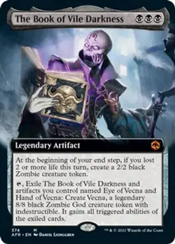 1x The Book of Vile Darkness NM Extended Art AFR x1 Mtg Magic Gathering Changie - Image 1