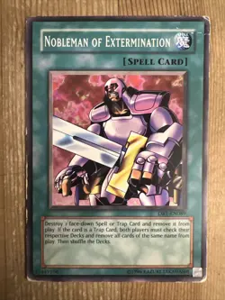 Yugioh Nobleman Of Extermination DB1-EN089 Rare Unlimited Edition DMG - Image 1
