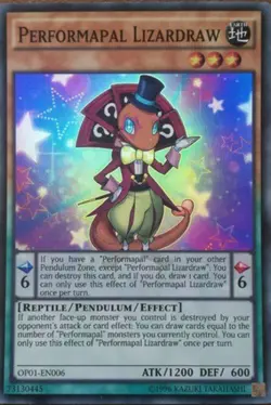 1 x Performapal Lizardraw - OP01-EN006 - Super Rare - Unlimited Edition Near Min - Image 1