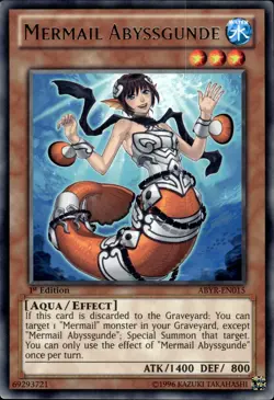 Mermail Abyssgunde - Rare 1st Edition ABYR-EN015 - LP - YuGiOh - Image 1