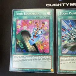 YUGIOH TOON BOOKMARK+ TOON PAGE FLIP SECRET RARE BLCR-EN067 EN068 1ST EDITION - Image 2
