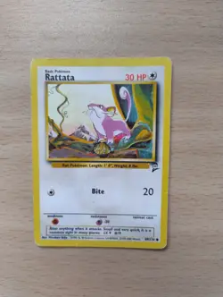 Pokemon Card: Rattata 89/130 - Base Set 2 - Common (MP) - Image 1