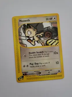 Pokemon Meowth 121/165 Expedition Common TCG e-Reader 2002 Card ENG English - Image 1