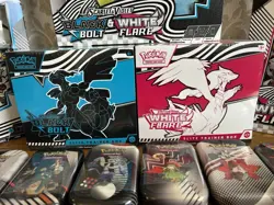 Pokemon Black Bolt & White Flare Bundle ETB Binder Poster Unova Mini Tins NEW - Image 2