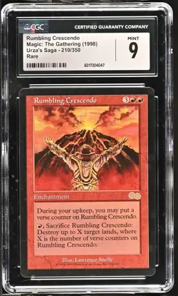 RUMBLING CRESCENDO Urza's Saga Rare CGC 9 MTG [Nostalgium] - Image 1