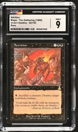 ATTRITION Urza's Destiny Rare CGC 9 MTG [Nostalgium] - Image 1