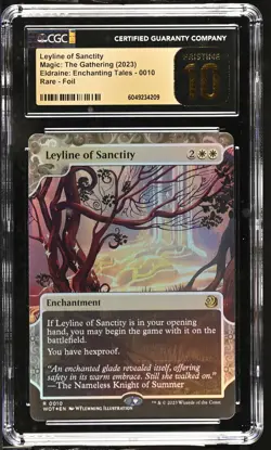 LEYLINE OF SANCTITY Wilds of Eldraine Enchanting Tales Foil CGC Pristine 10 MTG - Image 1