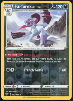 Carte Pokemon Farfurex de Hisui 093/189 Reverse Astres Radieux Francais - Image 1
