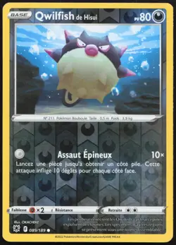 Carte Pokemon Qwilfish de Hisui 089/189 Reverse Astres Radieux Francais - Image 1