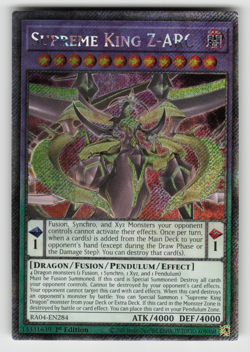 Supreme King Z-ARC Yugioh RA04-EN284 Platinum Secret Rare PSR NM - Image 1