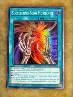 Yugioh SUCCUMBING-SONG MORGANITE ROTA-EN065 Super Rare 1st Ed NM - Image 1