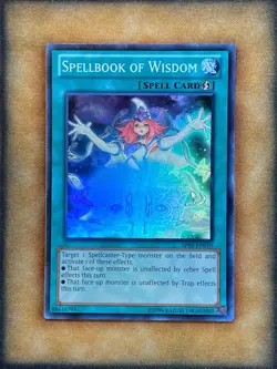 Yugioh Spellbook of Wisdom AP04-EN010 Super Rare NM - Image 1