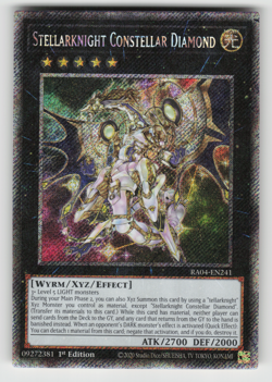 Stellarknight Constellar Diamond Yugioh RA04-EN241 Platinum Secret Rare PSR NM - Image 1