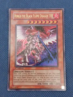 Yugioh Horus the Black Flame Dragon LV8 SOD-EN008 1st Edition Ultra Rare LP - Image 1
