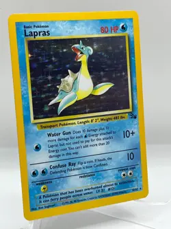 Lapras 10/62 Fossil Unlimited Holo Rare WotC 1999 Vintage Pokemon TCG Card - Image 3