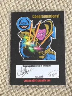 Charizard Base Set Pokemon Card 7 X 5 Inch Custom Sketch Card By Crumz SIGNED - Image 2