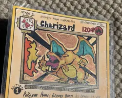 Charizard Base Set Pokemon Card 7 X 5 Inch Custom Sketch Card By Crumz SIGNED - Image 3