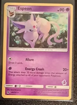 Pokemon Espeon Battle Academy Promo Card Non Holo 89/214 Lost Thunder - Image 1