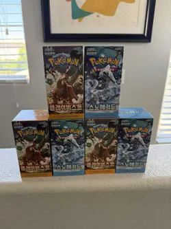 Pokemon Card Scarlet&Violet Snow Hazard+Clay Burst Booster Box SETS Korean 6 PCS - Image 1