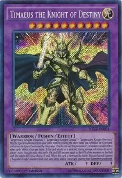Yugioh - Timaeus the Knight of Destiny - 1st Edition Secret NM - Free Holo Card - Image 1