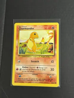 Pokemon Base Set Charmander 46/102 Card Crimp/ Crimped/ Error - Image 1