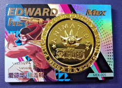 One Piece Edward Newgate Spinning Medallion Coin Thick Card MEX-005 - Image 1