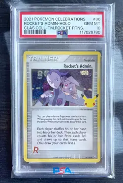 Pokemon Card PSA 10 GEM MT - ROCKET'S ADMIN (Holo) - 2021 Celebrations Classic - Image 1