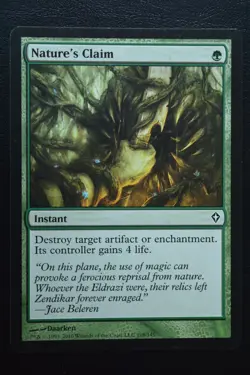 Magic The Gathering MTG NATURE'S CLAIM Worldwake LP Lightly Played - Image 1
