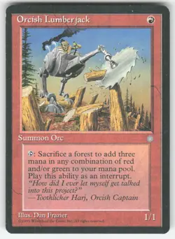 Magic The Gathering MTG Ice Age Orcish Lumberjack - Image 1
