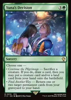 Yuna's Decision Light Play, English Magic the Gathering MTG Commander: Final Fan - Image 1