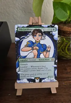 MTG Altered Art Acrylic Hand Painted - Tifa Lockhart: Chun Li Street Fighter - Image 2