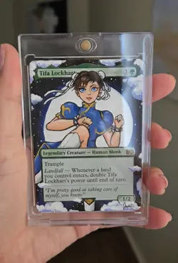 MTG Altered Art Acrylic Hand Painted - Tifa Lockhart: Chun Li Street Fighter - Image 3