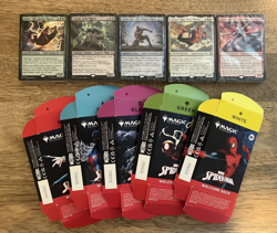 FULL Set of 5 Sealed Spider-Man MTG Packs SDCC 2025 WITH Boxes - Image 1