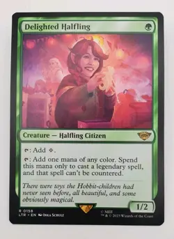 Delighted Halfling Lord of the Rings LTR #158 Rare Nonfoil MTG Magic Green - Image 1