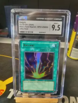 Yugioh - Raigeki Ultra Rare - RP01-EN005 CGC 9.5 MINT+ - Image 1