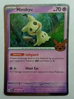 Pokemon TCG Mimikyu 037/091 Halloween Trick Or Trade 2024 Cosmos Holo Rare Card - Image 1