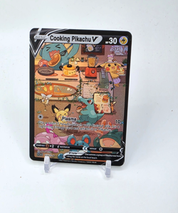 Custom HOLO Pikachu Card Cooking Pikachu Card READ DESCRIPTION BELOW - Image 1