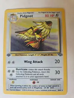 Pidgeot 8/64 Jungle 1st Edition Holo Rare Pokemon Card Heavy Played Condition - Image 1