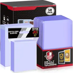 250 PCS Top Loaders Trading Card 50 TopLoaders + 200 Soft Sleeves, Clear - Image 1