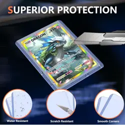 250 PCS Top Loaders Trading Card 50 TopLoaders + 200 Soft Sleeves, Clear - Image 3