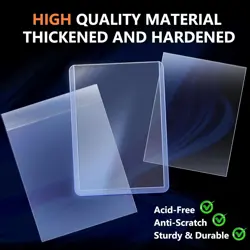 250 PCS Top Loaders Trading Card 50 TopLoaders + 200 Soft Sleeves, Clear - Image 4