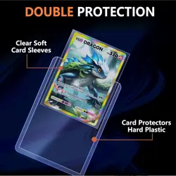 250 PCS Top Loaders Trading Card 50 TopLoaders + 200 Soft Sleeves, Clear - Image 5