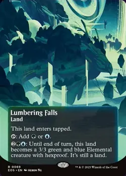 Near Mint, English - 1 x MTG Lumbering Falls (0069) - Foil - Borderless Edge of - Image 1