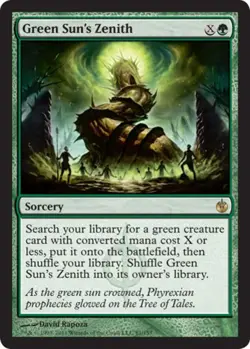 Green Sun's Zenith - Foil Magic mtg Light Play, English Mirrodin Besieged x1 - Image 1