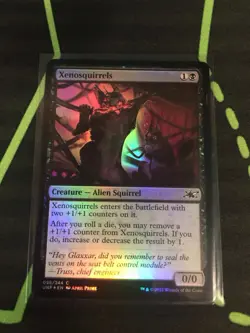 MTG Magic The Gathering Xenosquirrels Foil UNF Black Alien Squirrel Commander - Image 1