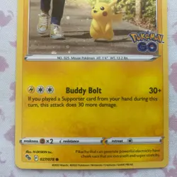 Pokemon TCG Pikachu 027/078 Pokemon GO Set Cosmos Holo Promo - Image 3