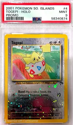 Pokemon Togepi Reverse Holo Promo #4 Southern Islands PSA 9 Mint - Image 2