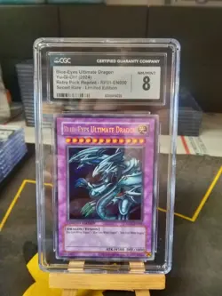 CGC 8 2024 Yugioh Reprint Blue-Eyes Ultimate Dragon Secret Rare RP01-EN000 - Image 1
